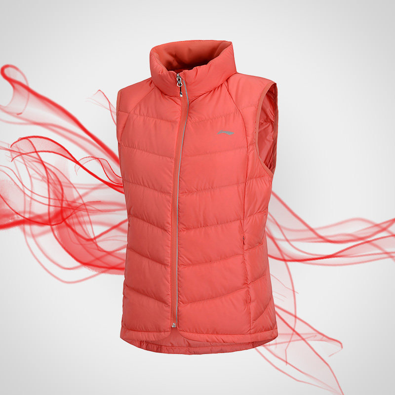 Li Ning Women's Down Vest Winter Running Series Warm and Comfortable Leisure Sportswear AMRN024