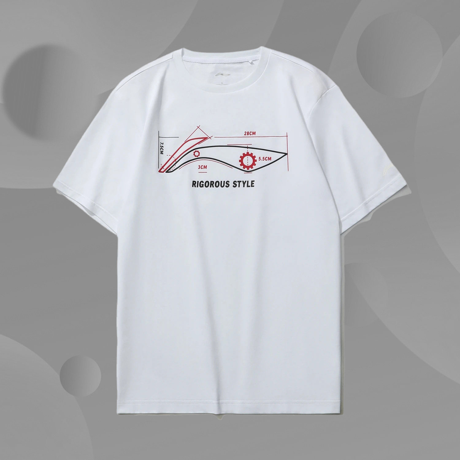 Li Ning short sleeve T-shirt men's printing fashion casual white crew neck men's spring sportswear AHSR543