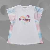 Li Ning short sleeve running T-shirt female children 2021 new running summer printed sportswear YTSR074