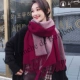 Khăn quàng cổ nữ mùa đông Hàn Quốc hai mặt màu rắn mùa hè văn phòng điều hòa khăn choàng ấm khăn mùa thu và mùa đông - Khăn quàng cổ / khăn quàng cổ