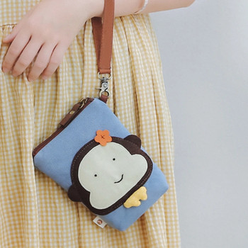 Three-Color Patchwork Crossbody Phone Bag for Women, Cartoon Small Shoulder Bag, Cute Canvas Bag, Wrist Small Bag, Hand-Held Coin Purse