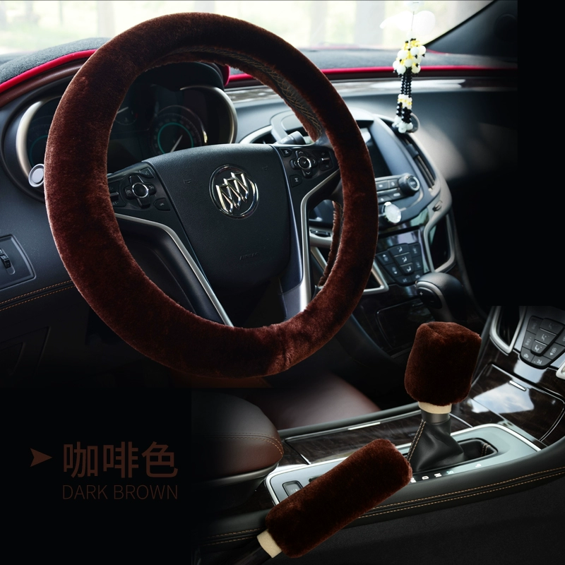 Jinaoyang mới mùa đông len xe hơi bọc vô lăng xe ba mảnh vỏ phanh tay nguồn cung cấp xe hơi vô lăng carbon sparco chinh hang 
