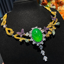 VISING jewelry horse material chrysoprase agate dinner set chain necklace jade garden temperament comparable to jadeite