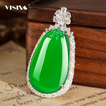 VISING jewelry horse material chrysoprase agate fugua pendant necklace new Chinese style accessories national style comparable to jadeite