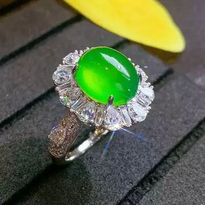 VISING jewelry designer Brazilian ice species chalcedony ring agate pigeon egg 925 silver comparable to jade