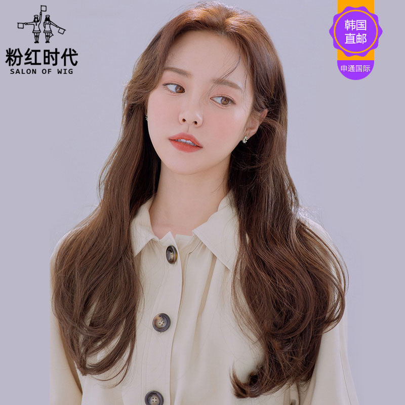 Pink era open half wig Gorgeous curly U-shaped half head natural micro-curly long curly hair styling Korea direct mail