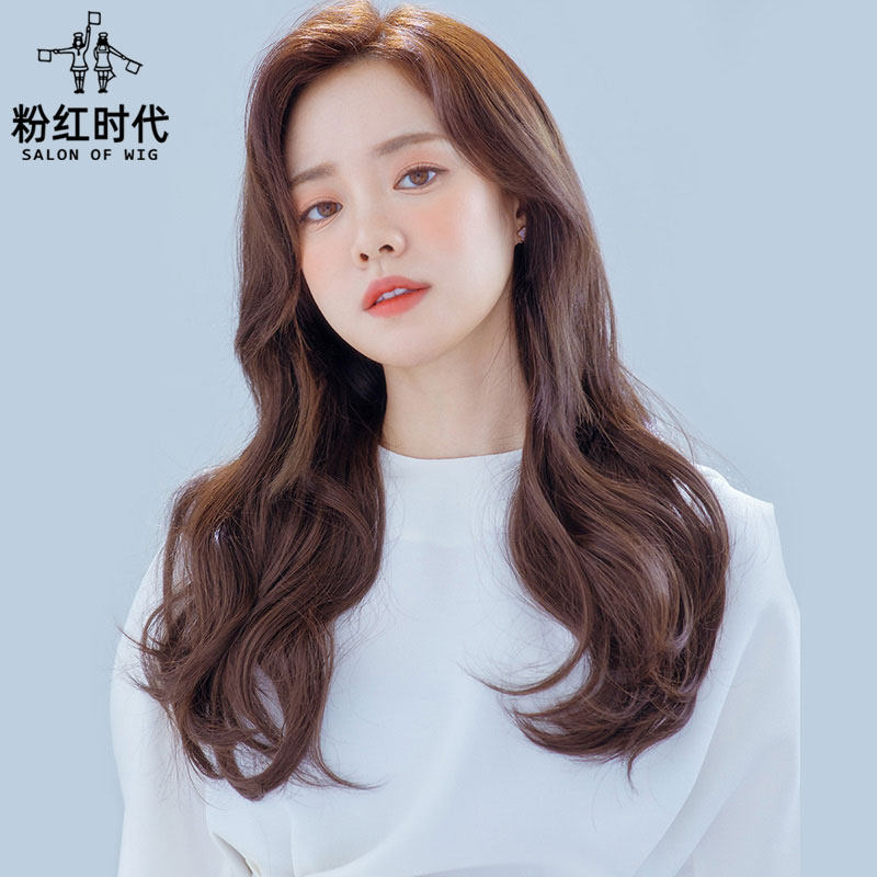 Pink era new u-shaped wig women's mid-length newbie curls one-piece hair extension film new product high cover film