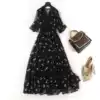 Royal sister air quality dress 2021 spring new large size women's super fairy belly thin Chiffon bellflower dress