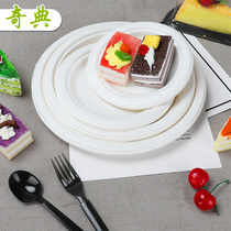 Dish - disposable tray square circular paper plate Birthday cake disk dish paper plate 50