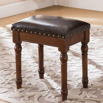 Solid wood stool Fashion simple soft bag makeup stool American country bedroom creative dressing stool dining stool Nail stool
