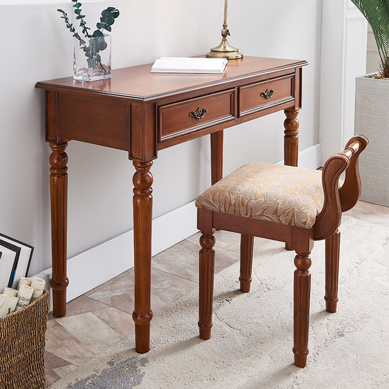 美式书桌实木书房家具简约卧室书桌写字台办公桌电脑桌子小户型