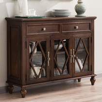 American dining side cabinet Solid wood locker European-style wine cabinet Simple kitchen side cabinet Tea cabinet Bedroom TV cabinet