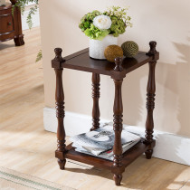 American flower rack Solid wood flower pot rack Floor-to-ceiling double-layer indoor flower rack European-style flower rack Balcony living room green dill flower pot rack