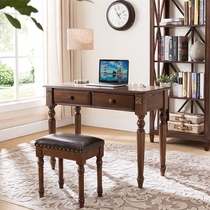 American solid wood desk Writing desk Computer desk Home antique office learning small table Small apartment study furniture
