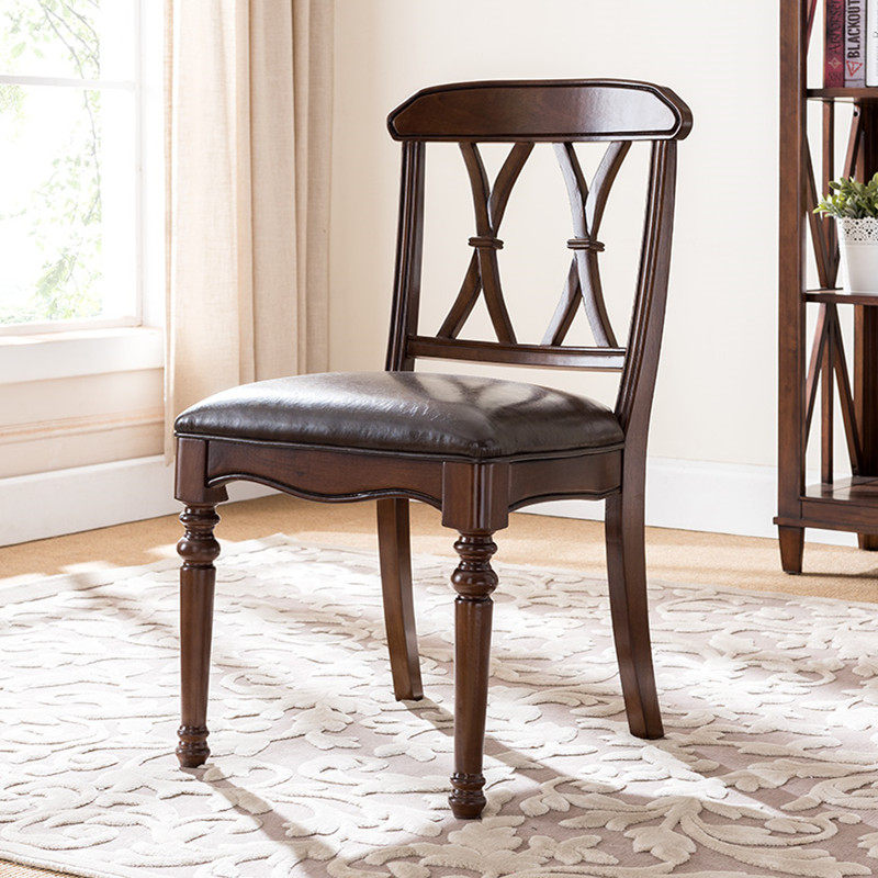 American country solid wood dining chair book chair backrest leisure chair office chair computer chair simple European dining table chair