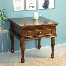 American sofa side table Small coffee table Simple side table Sofa table Solid wood side cabinet corner cabinet Living room telephone several square