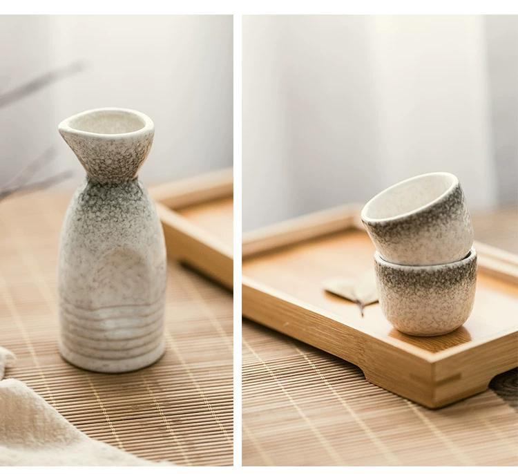 Rượu sake theo phong cách Nhật Bản đặt rượu men màu men retro màu vàng rượu vang rượu vang rượu vang rượu vang ly rượu