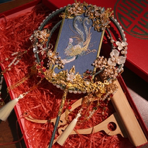 Bride wedding fan fan fan fan fan small red book diy Chinese wedding fan handheld wedding fan Han clothing double lap