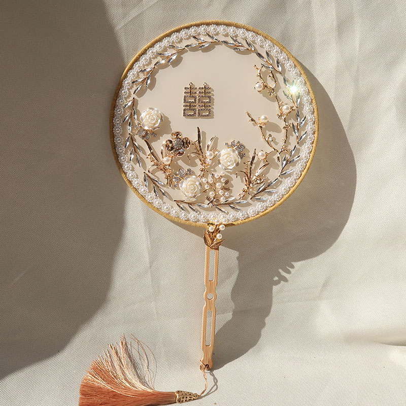 Diy fan fan package bride gold wedding Dragon Fengjie Xiuhe fan fan ceremony