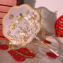 Bride fan wedding fan high-end finished wedding handcrafted DIY Chinese ancient fan show clothing outfit granddress