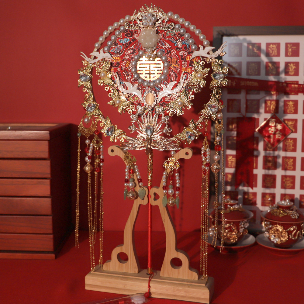 Bride Sends Newcomer Wedding Ensemble Fan Show And Out of Marriage Artisanal Joy Fan Gufeng Finished Fan Diy Material Bag Finished Products-Taobao