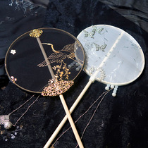 Chinese style Hanfu Broken Cloud Fan Long Handle Fan Hanfu Ancient Wind Tassel Palace Fan Ancient Embroidery Jewelry Ancient Fan