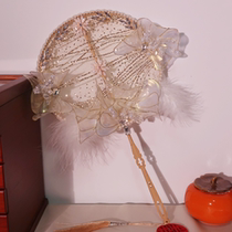 Bride fan fan wedding gold Xiuhe fan fan Chinese wedding fan fan fan fan fan fan fan manual diy material package