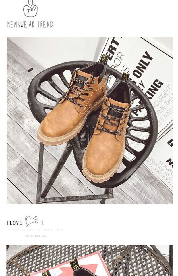 Martin ủng nam booties trong giày tuyết cao giúp dụng cụ da ủng Giày retro nam mùa đông cộng với nhung thủy triều giầy da