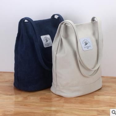 Foreign trade clearance canvas bag bucket bag Student Japanese literature and art women's shoulder bag ins bag small fresh women's bag