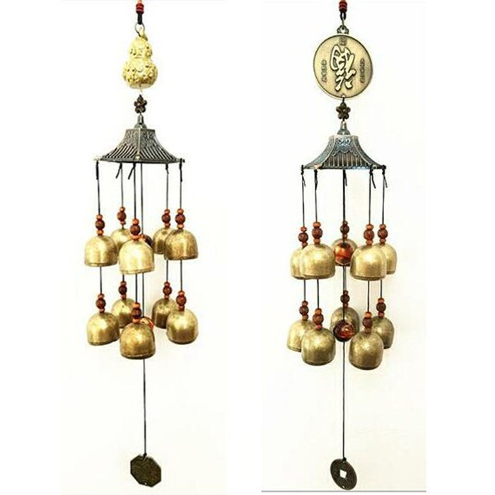 Metal bells wind chimes retro copper bells multiple bells decorative door ornaments hanging ornaments