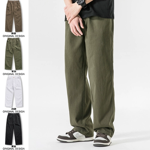 Летние повседневные брюки, белые штаны, в американском стиле, оверсайз, свободный прямой крой