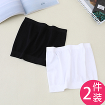 Summer short strapless girl bandeau white one-piece underwear Female student anti-light base wrapped chest thin section