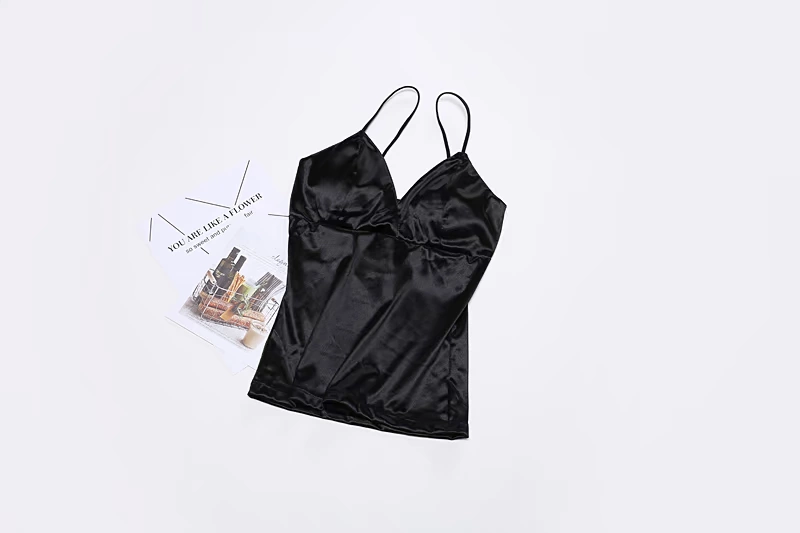 Black Sling Vest Summer Bottoming Wrap underwear Long Long Back Bra Top Anti-light Corset Girl underwear - Ống