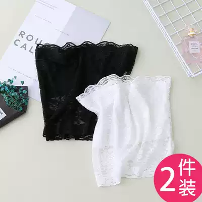 Strapless lace small cute top with summer chest wrap white anti-light underwear bottoming women's summer chest thin section