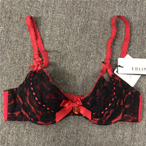 Special Clearance EBLIN Red Embroidery Sexy Comfort Lace Thin Bra ECBR31V012