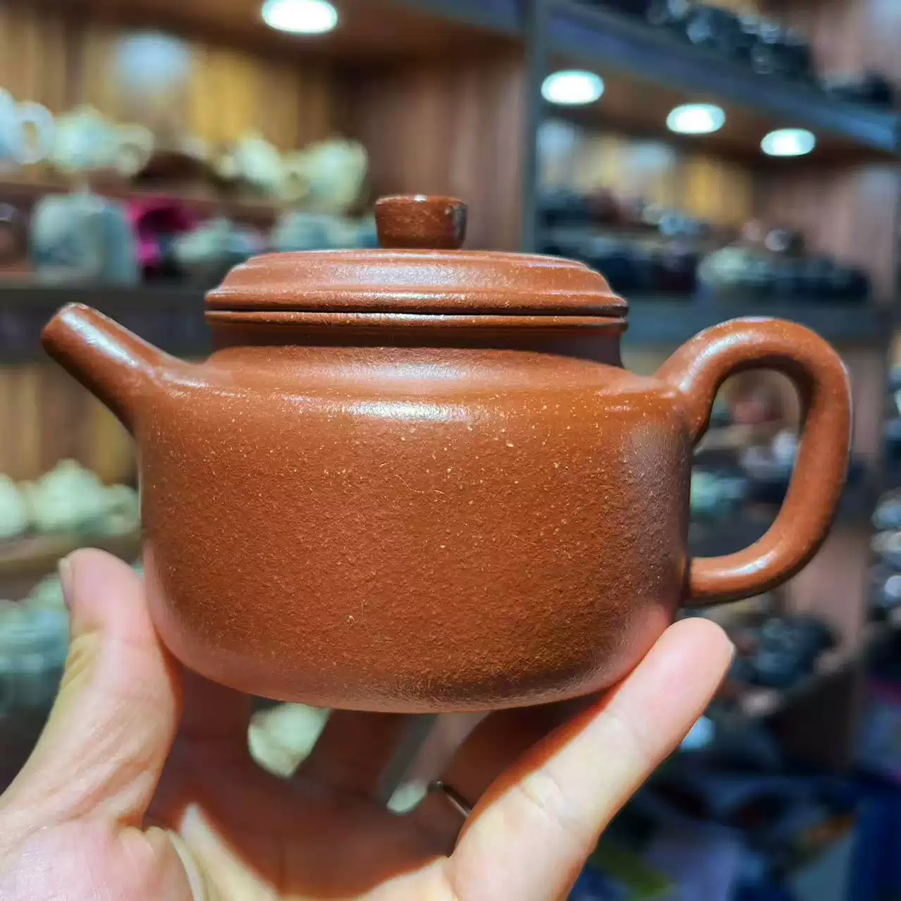 公堂清仓宜兴原矿段泥双色梅花一粒珠紫砂壶堆绘茶壶圆润可爱