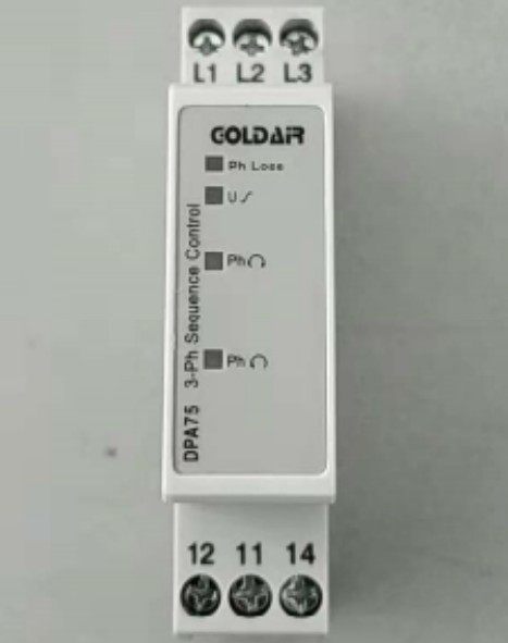 Phase sequence protection relay wrong reverse phase correction controller GOLDAR DPA75CM44 automatic phase corrector