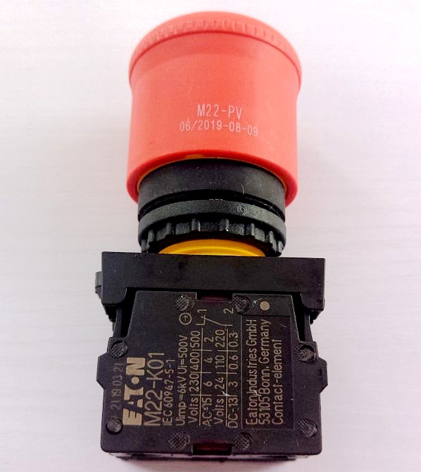 Eaton Mueller Direct Tie reset emergency stop button switch EATON MOELLER M22-PV M22-K01