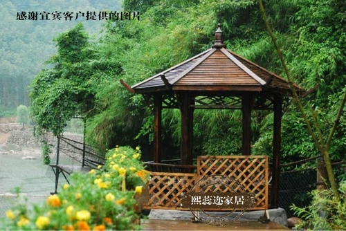 熙蕊迩 Наружная анти -коррупционная деревянная беседка и династий Цин Структура Классическая сплошная древесная павильон ландшафт деревянный дом сад беседка