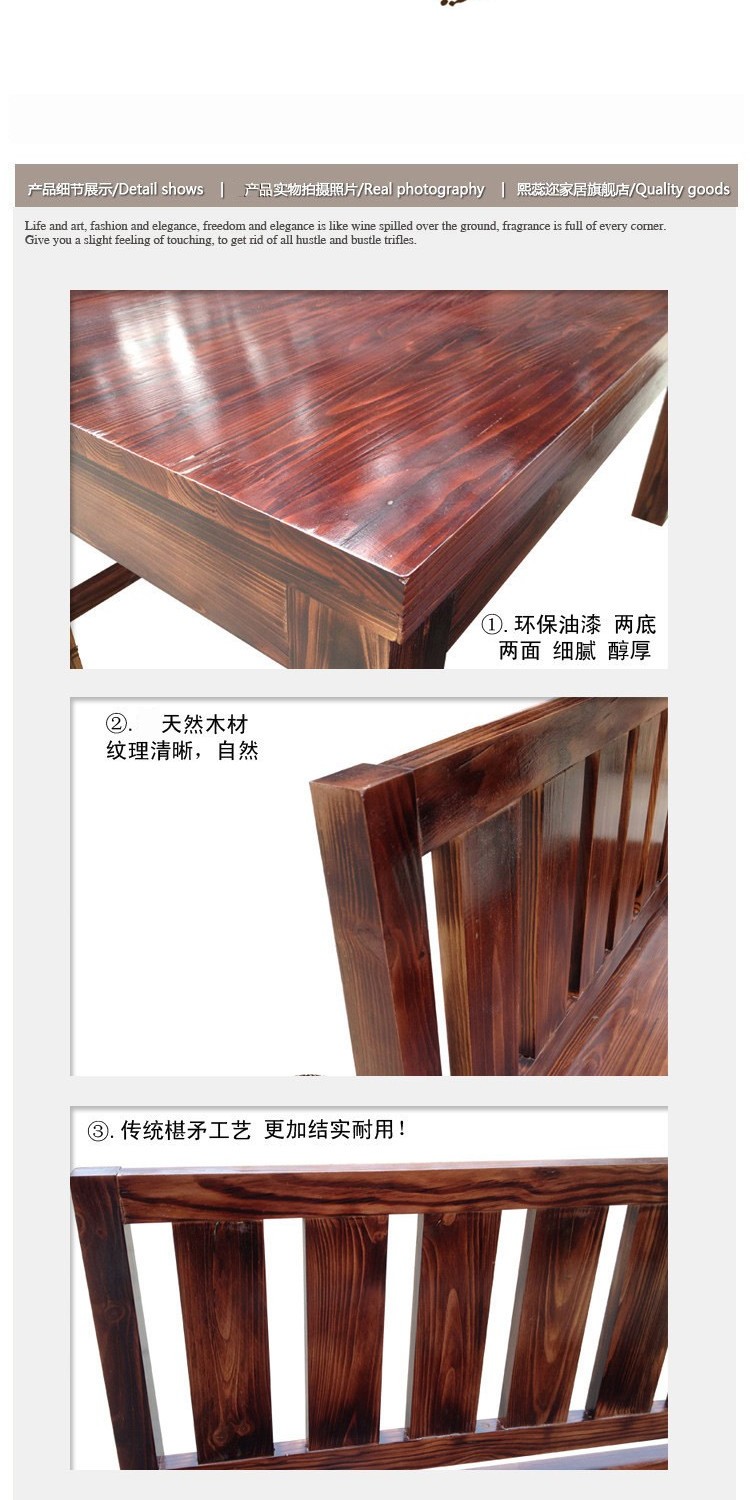 Xi Rui chống ăn mòn gỗ rắn carbonized đồ gỗ ngoài trời ban công sân vườn bàn cà phê và ghế kết hợp bộ giải trí - Bàn ghế ngoài trời / sân bàn ghế để ban công