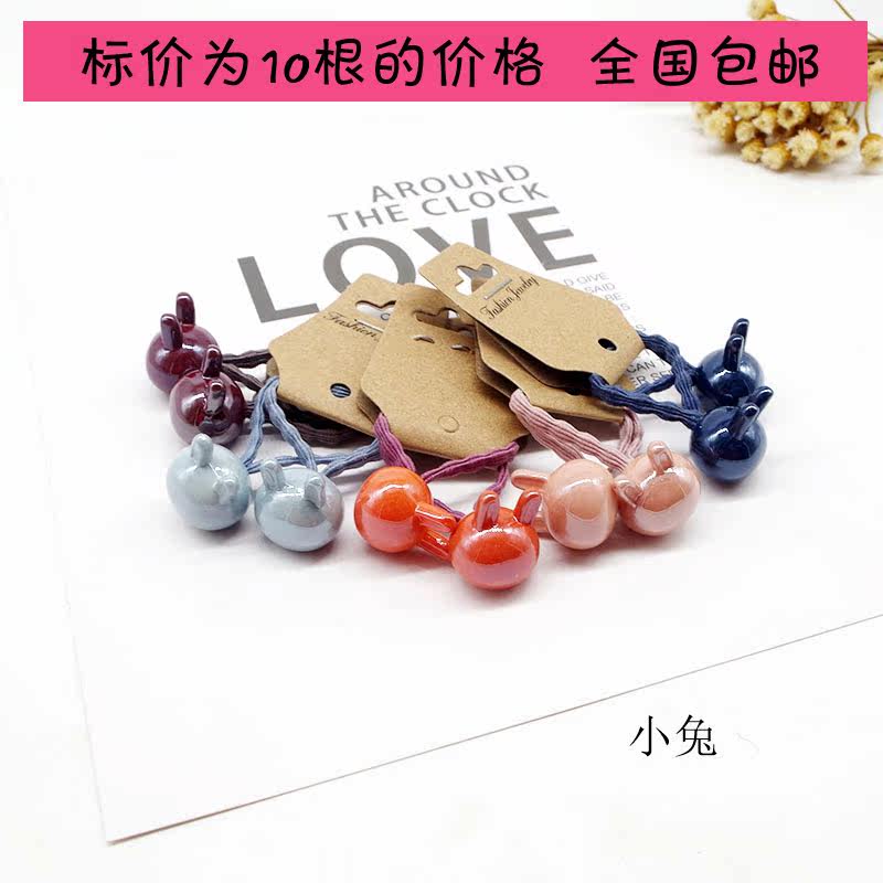 Korean plated color children's hair ring sweet and cute cartoon Korean version of colorful burst cracks 10 baby hair tie
