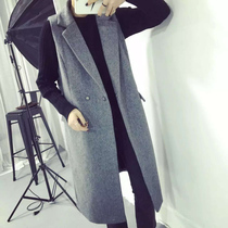 2021 autumn and winter New Korean loose cashmere vest long tweed coat wool woolen cloth coat autumn winter vest