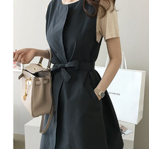 2022 Spring and autumn new Korean version of the long style Fashion Windsuit Waistcoat Waistcoat waistcoat Waistcoat Jacket