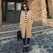 2022 Spring and autumn new Korean version loose in Korean version of jacket Womens double row Buttons Slim West Suit Woman Long Sleeve Tide