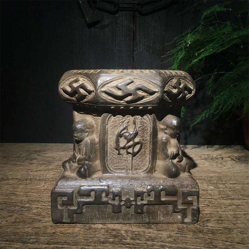 Antique antiques, ancient stone carvings, ancient stone tools, antique Shanxi bluestone Buddha piers, retro furnishings, ornaments, base collection