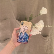 Doodle series (Naive girl)ins wind artistic sense phone case Frosted hard shell phone case