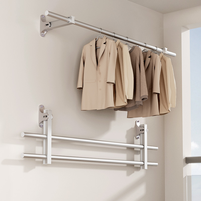 Balcony Side-Mounted Clothes Drying Rack, Foldable Clothes Rack, Household Wall-Mounted Clothes Rack, Suitable for Drying Quilts Indoors and Outdoors Balcony Side-Mounted Clothes Drying Rack, Foldable Clothes Rack, Household Wall-Mounted Clothes Rack, Suitable for Drying Quilts Indoors and Outdoors