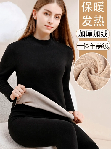 Бархатное удерживающее тепло нижнее белье, утепленный комплект, хлопковое термобелье, зимний свитер