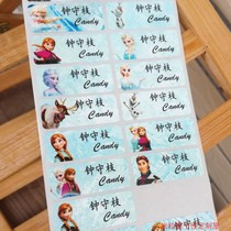 Kindergarten DIY personality stickers customized large medium and small ice and snow princess name stickers waterproof and wear-resistant adhesive stickers