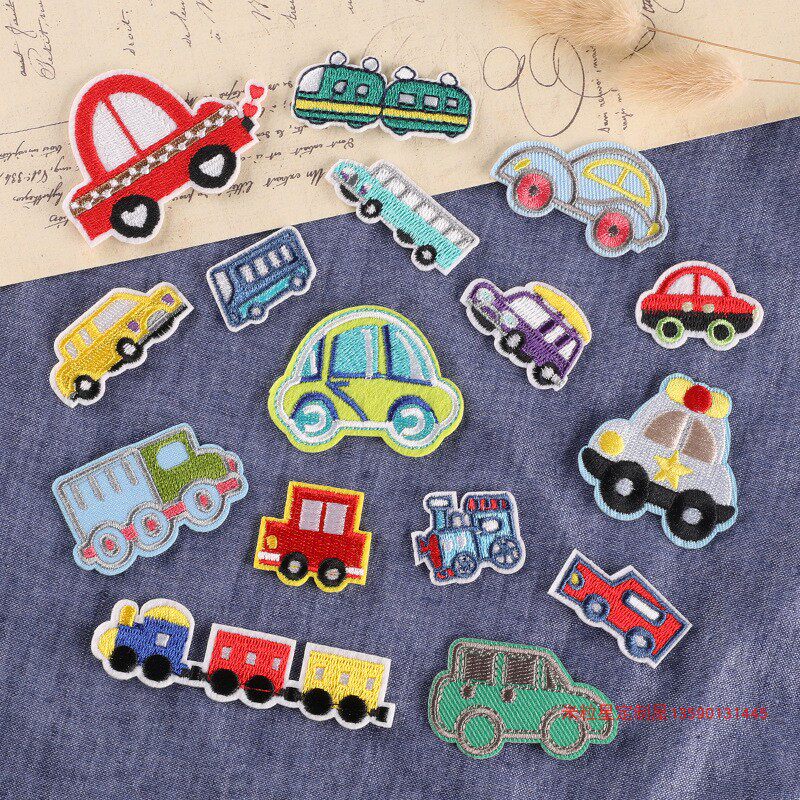 Cartoon animation embroidery children embroidery cars cloth patch ironing patch hole decorated manual DIY accessories